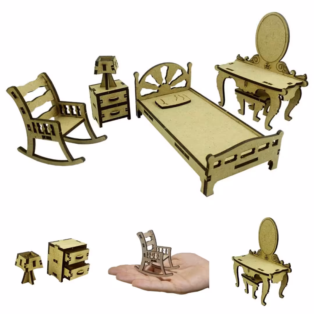 پازل چوبی فکری سه بعدی مناسب هدیه بهکات طرح اتاق خواب