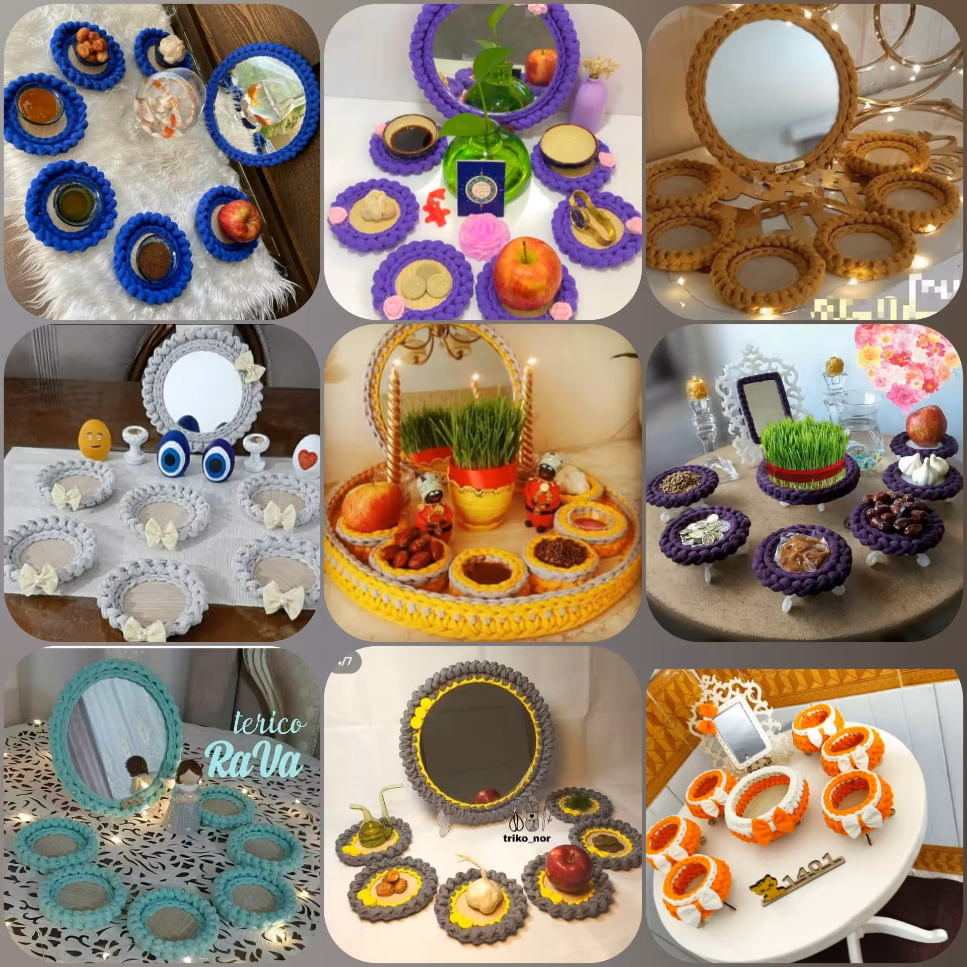 ست هفت‌سین در تعداد و سایز، مختلف 