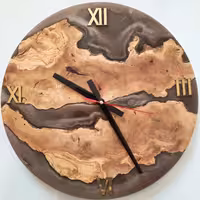 ساعت دیواری چوب و رزین کدr20