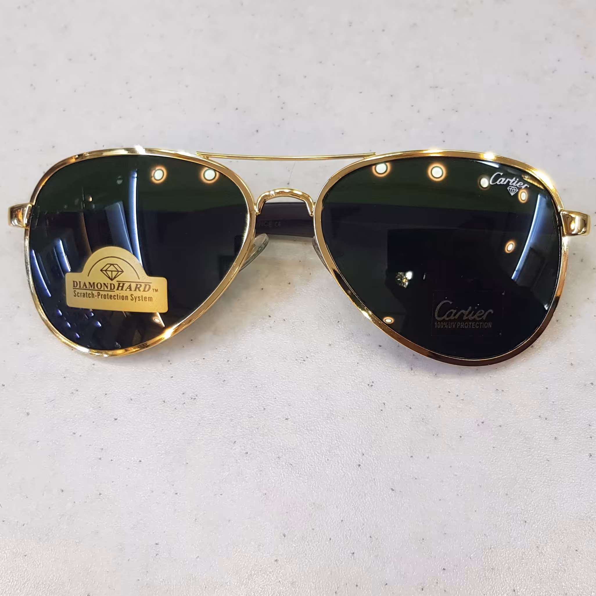 عینک آفتابی مردانه ، تمام فلزی ، جنس عدسی شیشه ایی- برند کارتیر