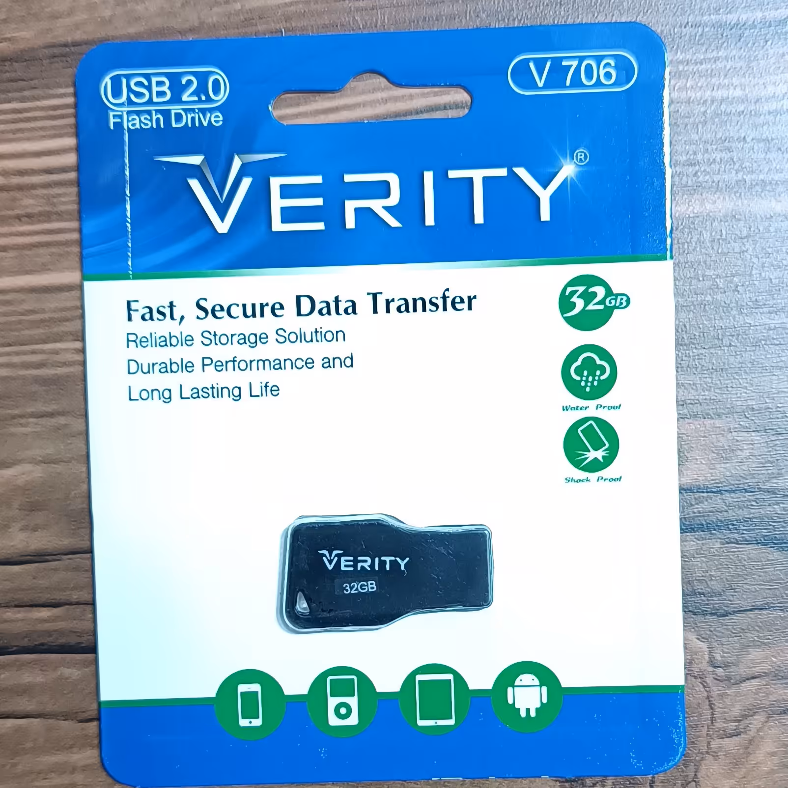 فلش 32گیگابایت یو اس بی 20 وریتی گارانتی مادام العمر ( VERITY USB2)