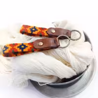 جاکلیدی چرم و گلیم دستبافت کوچک آویز حلقه کد 19