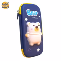 جامدادی برجسته اسکویشی (نرمالو) دو زیپ کد 7295 طرح خرس