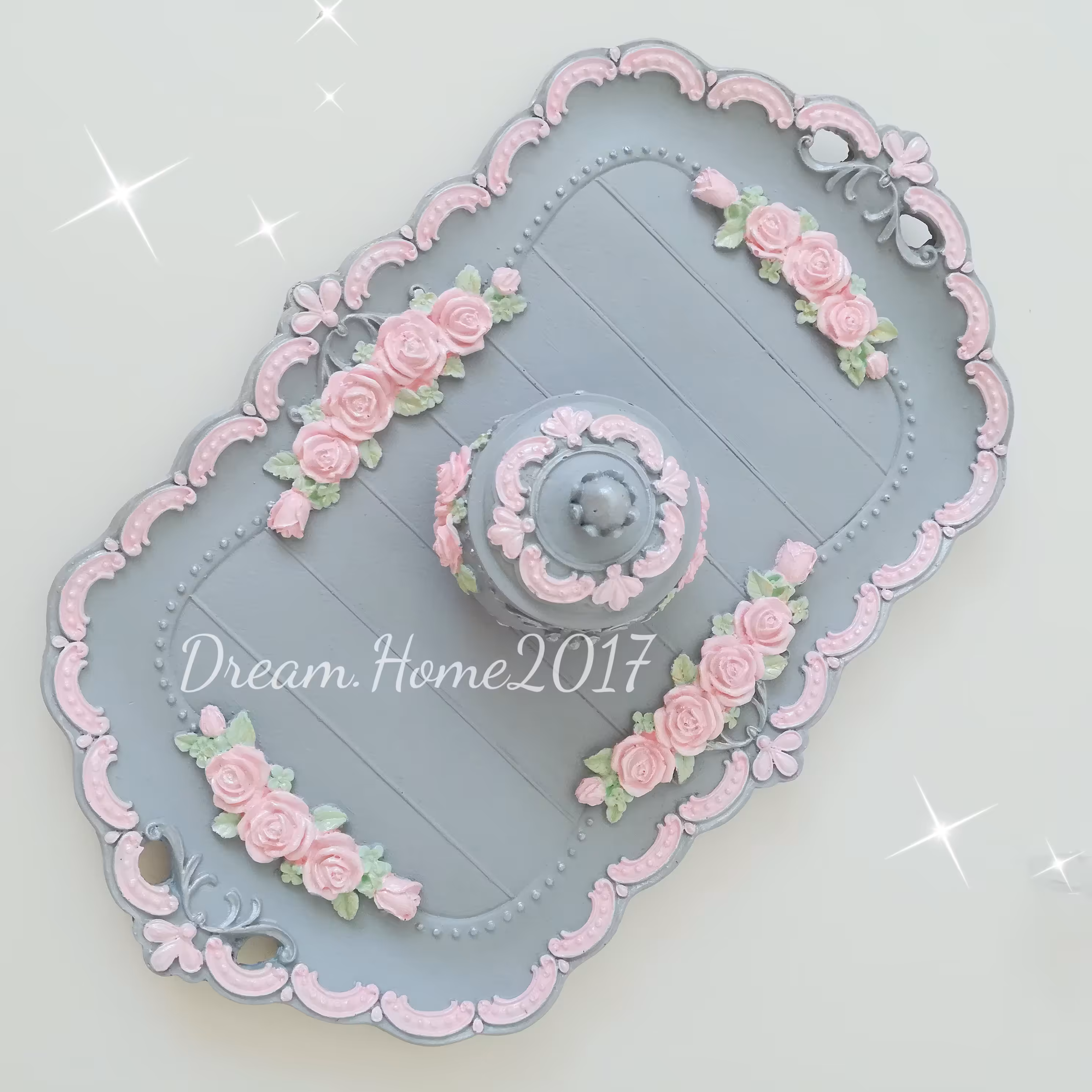 ست سینی و قندان ست جهیزیه سینی پلی استر شیک 