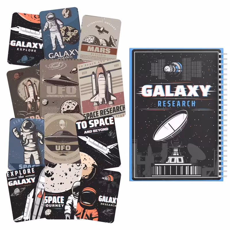 دفتر مشق باژیکان طرح فضانورد کد 20211789 به همراه برچسب  مجموعه 12 عددی