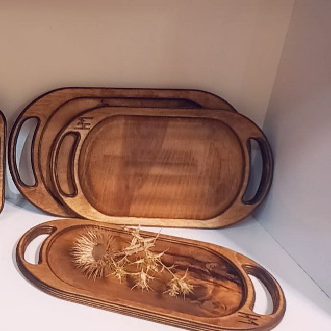سینی بیضی چوبی سایز بزرگ