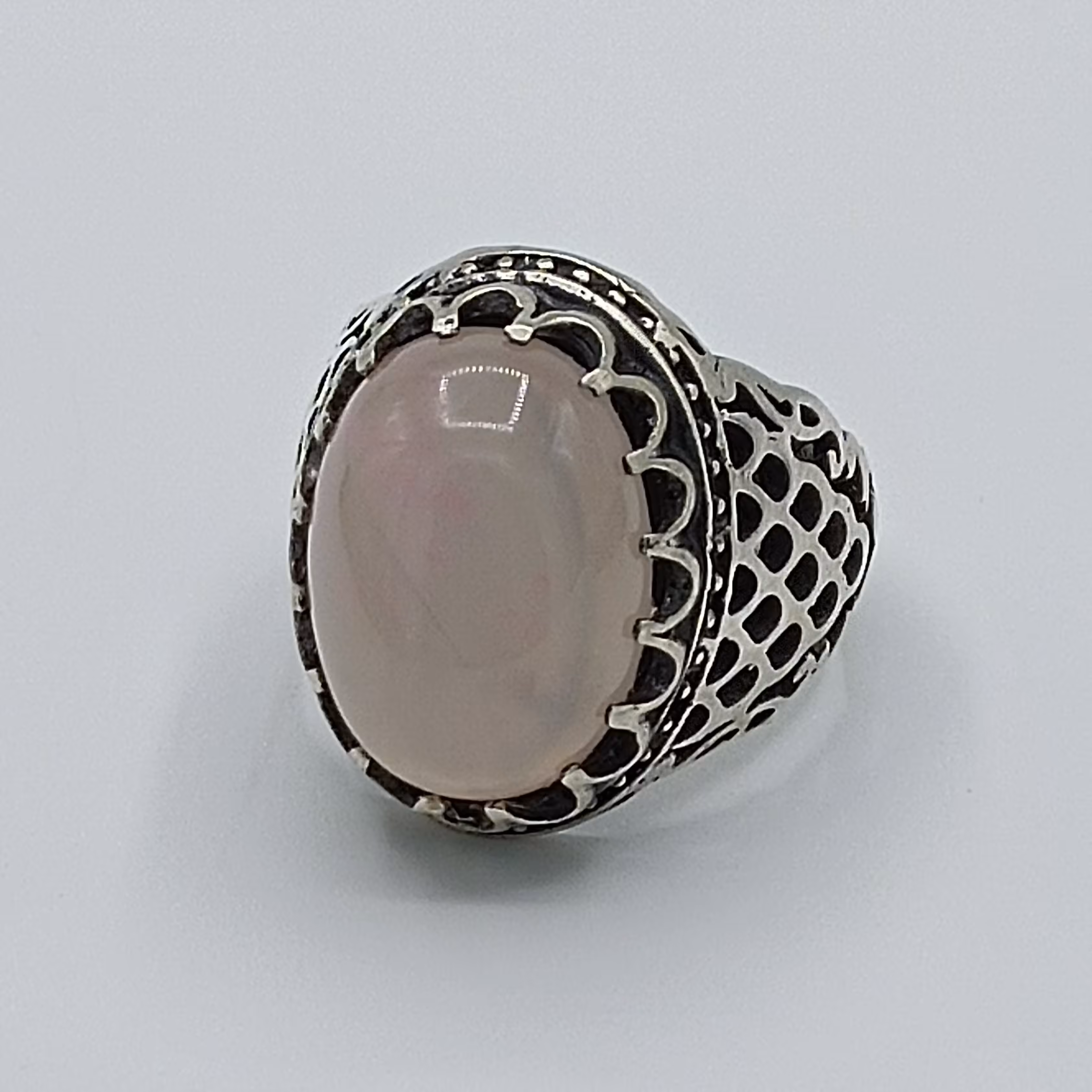 انگشتر نقره مردانه عقیق یمنی سوسنی کد 1052