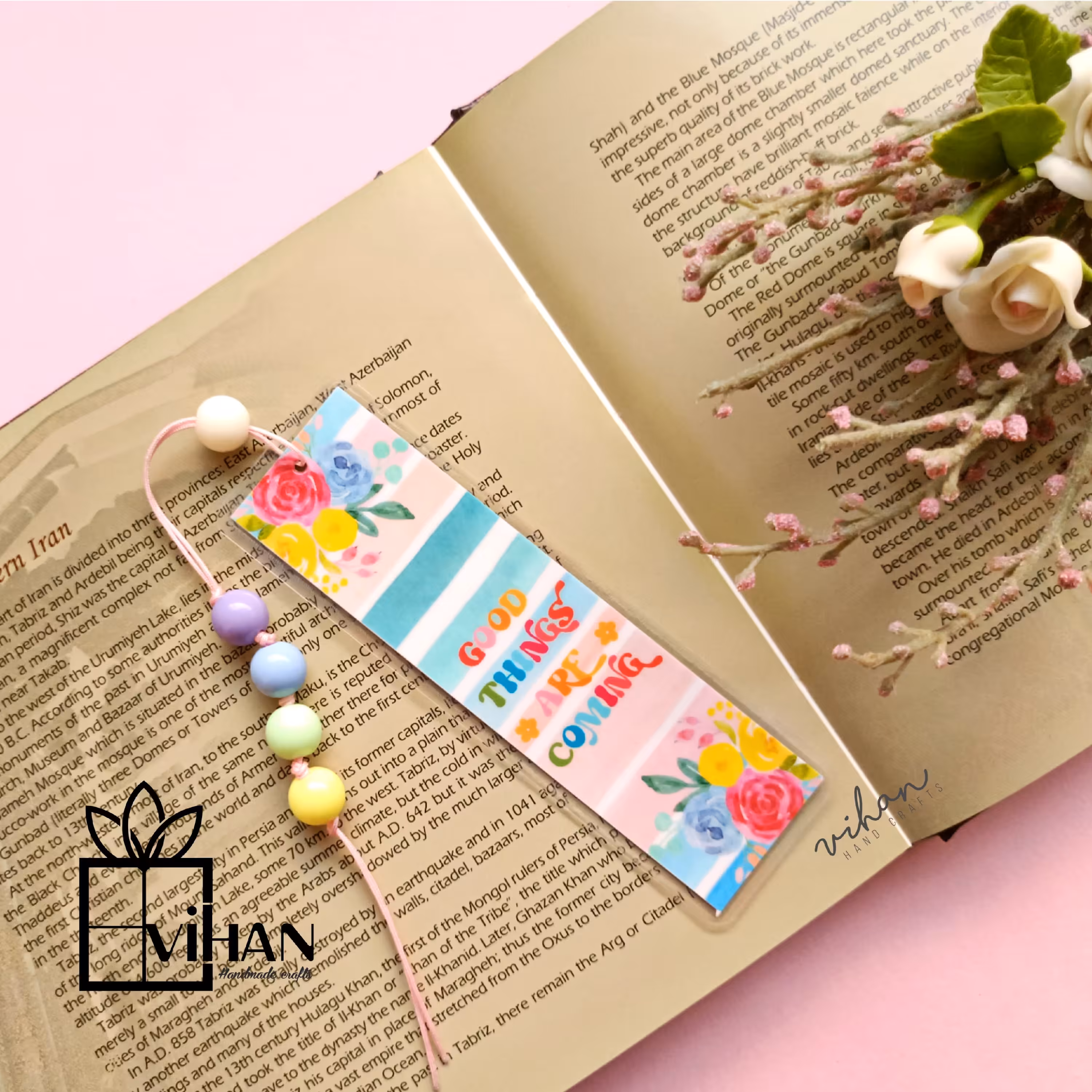 بوک مارک فانتزی آویز دار پانچ  و لمینیت شده 5