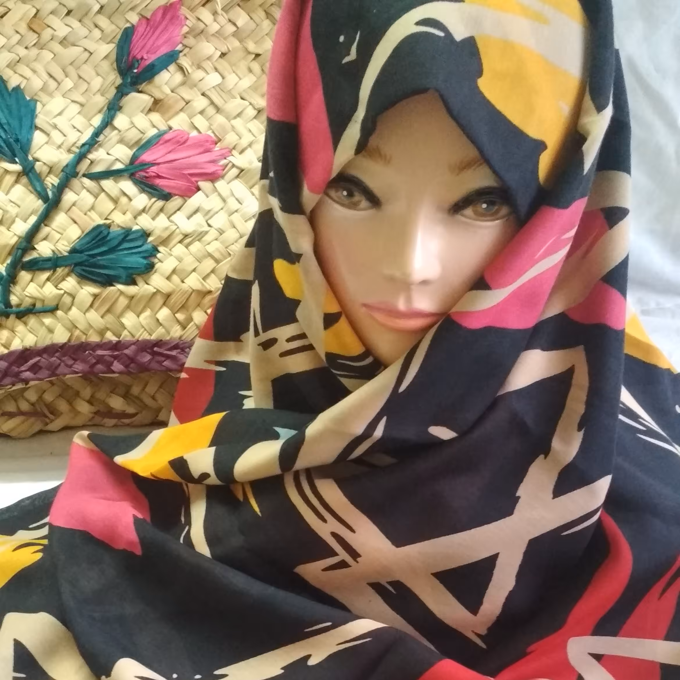 روسری نخی قواره 130 بدون پرز دهی