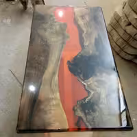 میز جلومبلی چوب رزین شفاف قرمز .پس کرایه 