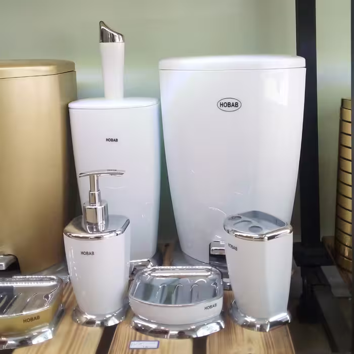 ست سرویس بهداشتی حباب سفیدکروم(ارسال تیپاکس پس کرایه)