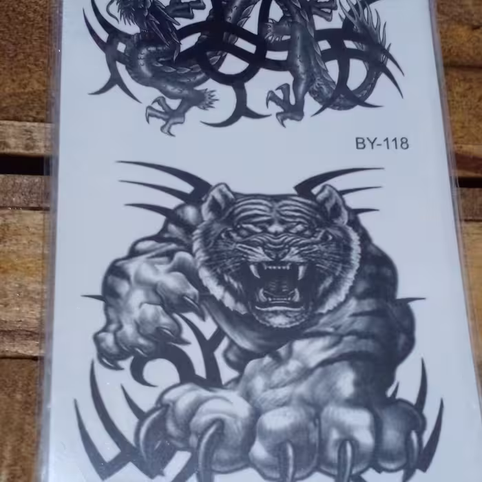 برچسب تتو موقت ورقه ای مشکی رنگ  ( کد 118 )