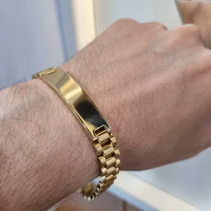 دستبند رولکس بسیار شکیل کیفیت عالی سنگین و توپر رنگ ثابت و ضد حساسیت