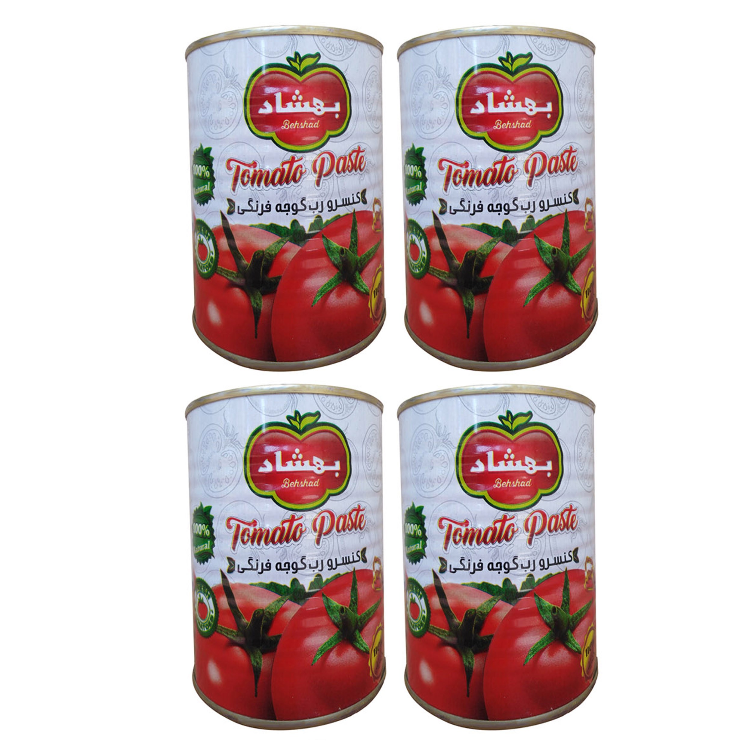 رب گوجه فرنگی غلیظ شده بهشاد - 800 گرم بسته 12 عددی