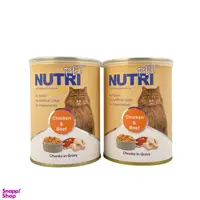 کنسرو غذای گربه نوتری پت مدل چانک مرغ و گوشت وزن 850 گرم مجموعه ۲ عددی