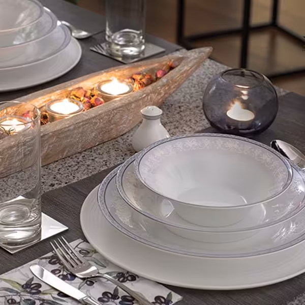 سرویس چینی زرین 6 نفره طرح وایت رز قالب شهرزاد 35 پارچه