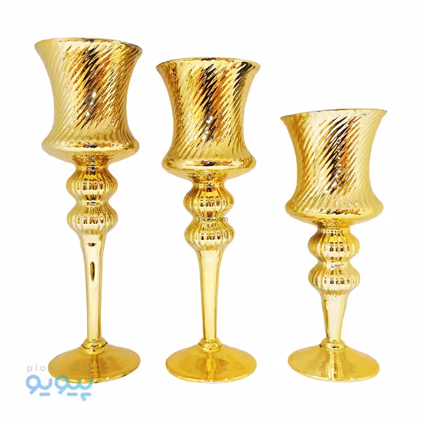 مجموعه 3 عددی شمعدانی طلایی کد 16
