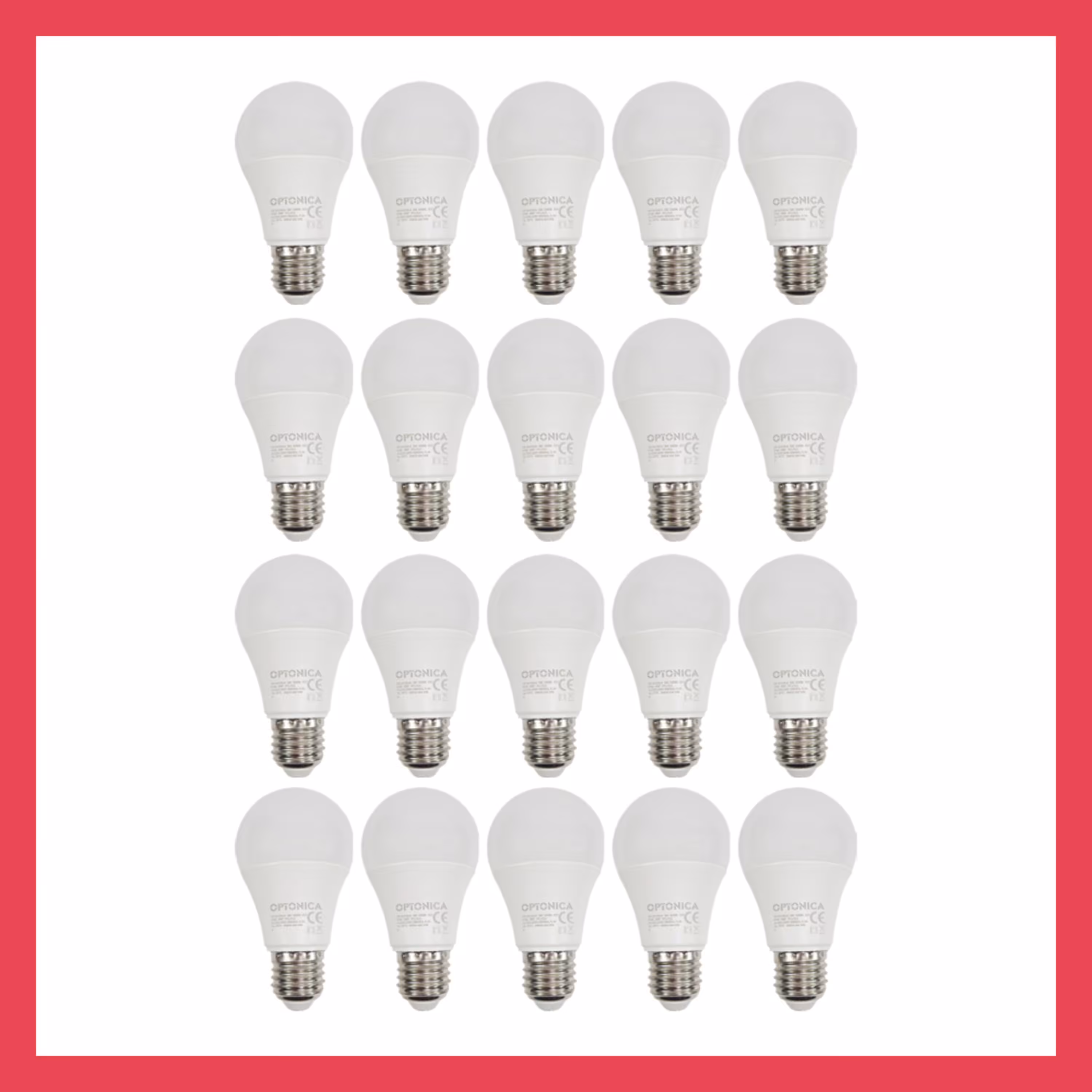 لامپ ال ای دی 9 وات اپتینکا سرپیچ E27 رنگ مهتابی بسته 20 عددی