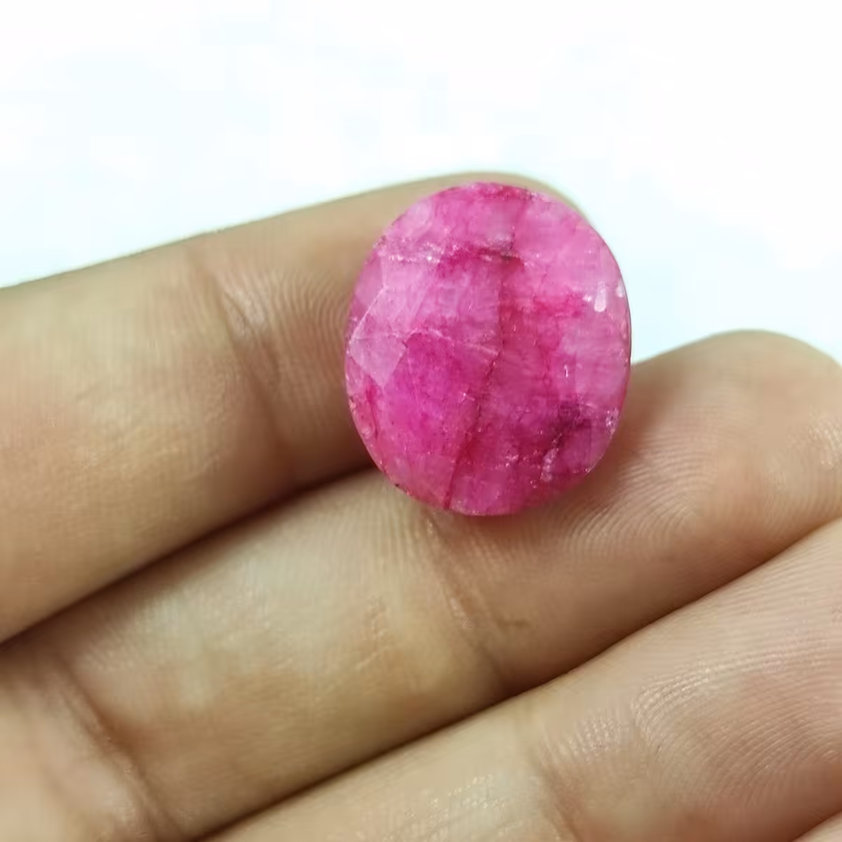 سنگ یاقوت سرخ طبیعی مدل بیضی کد 11591004