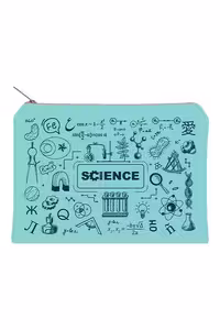 زیپ کیف سایز A5 science آبی روشن دات نوت