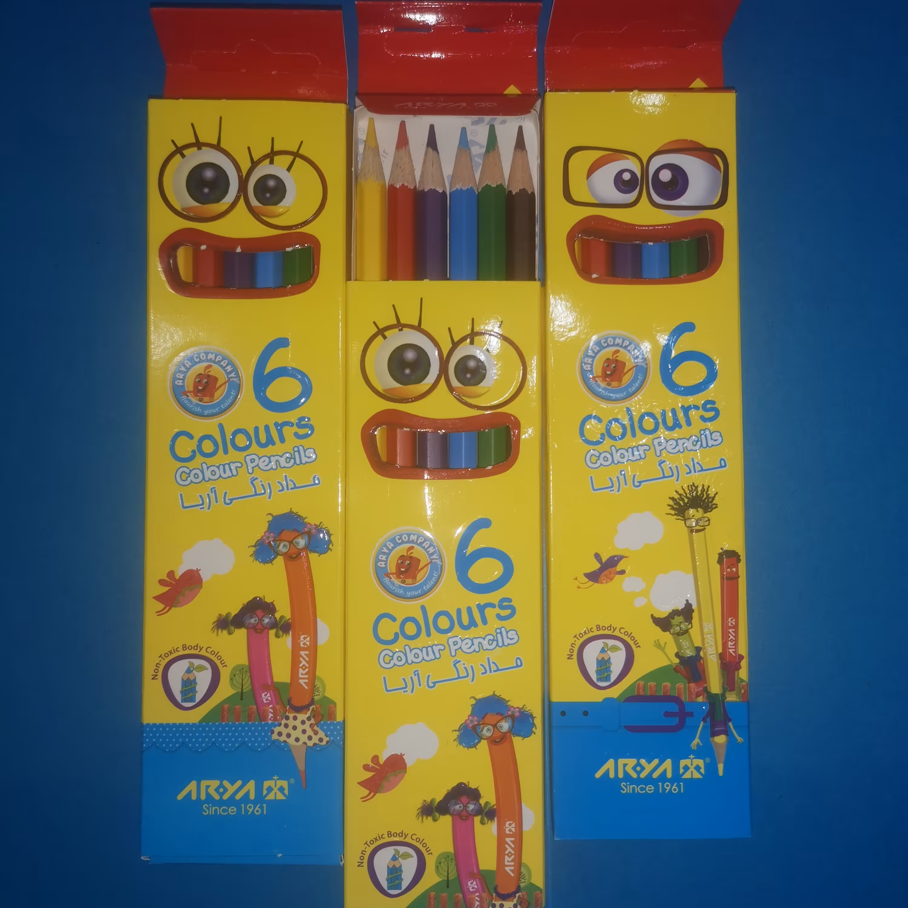مداد رنگی 6 رنگ آریا