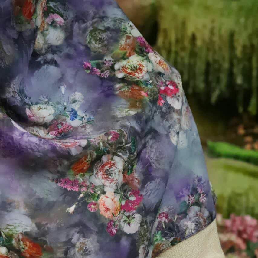 ست روسری و ساق سه بعدی بنفش