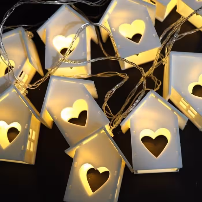 ریسه کلبه ای سفید رنگ نور آفتابی دونیم متر