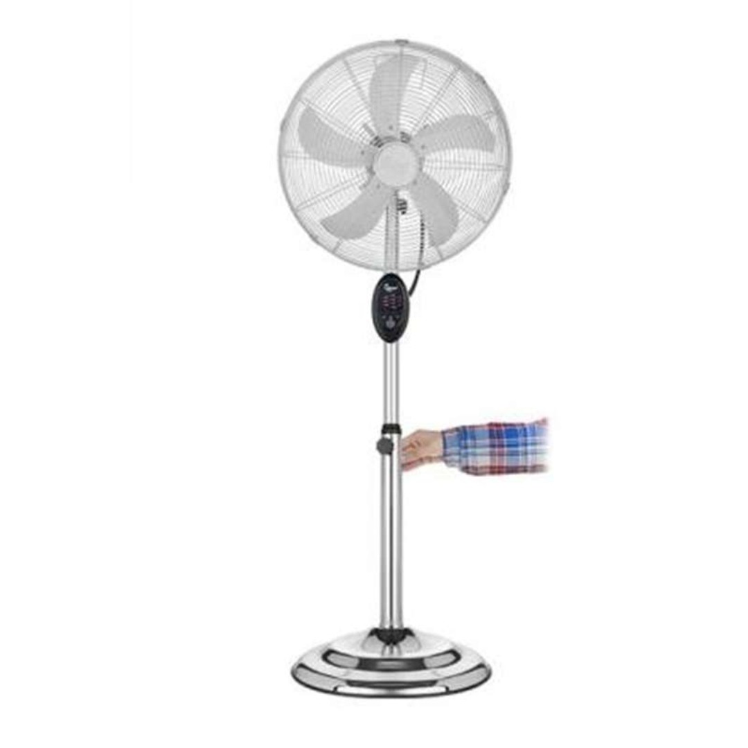پنکه ایستاده استیل مدل QH6550 مارک کویین هومQueen home رنگ صفحه دکمه مشکی ارسال رایگان