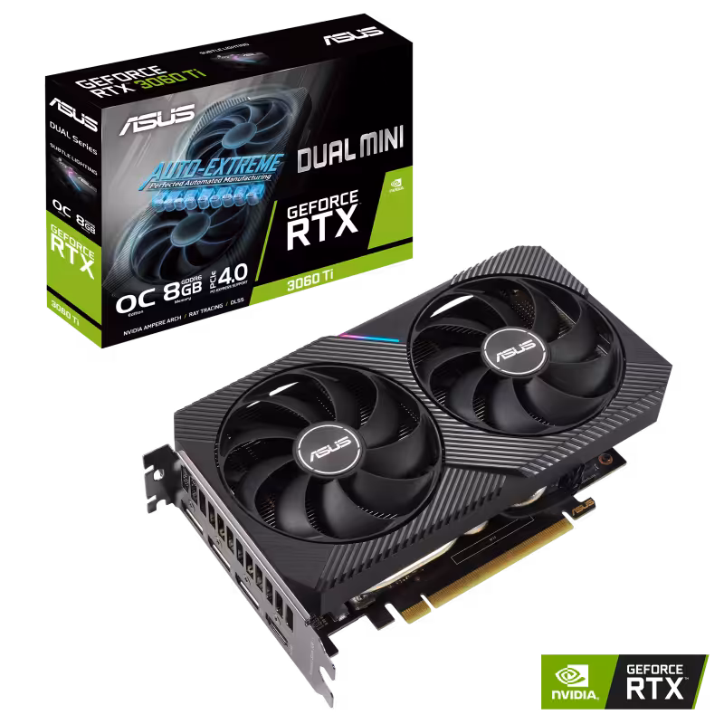 کارت گرافیک  ایسوس  مدل DUAL-RTX3060TI-O8G-MINI حافظه 8 گیگابایت