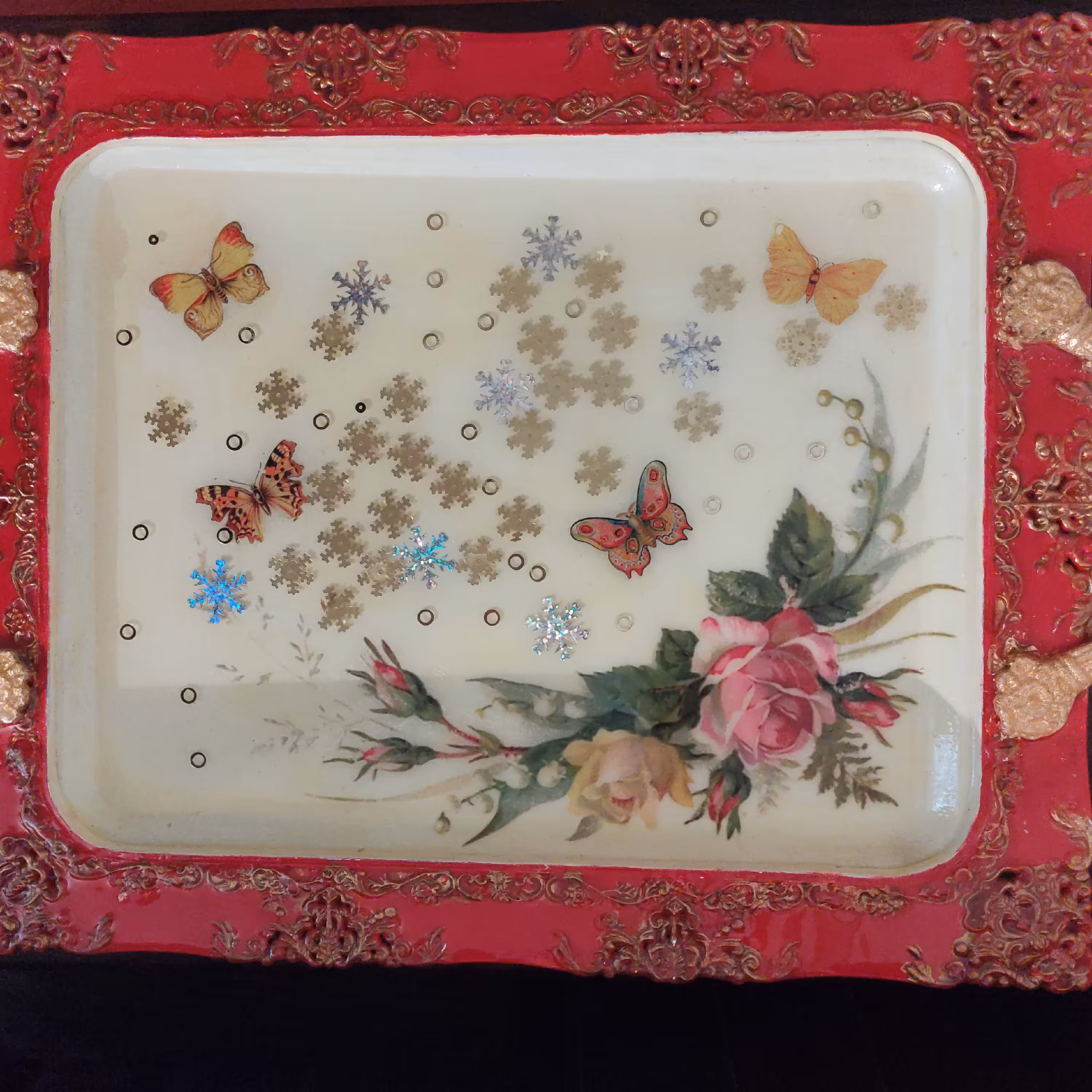 سینی دکوپاژ  طرح طبیعت 