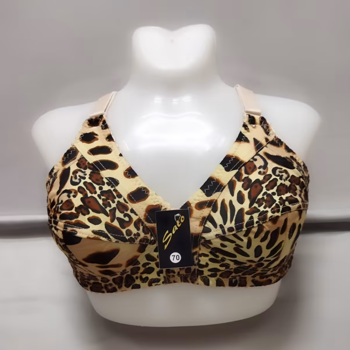 سوتین کتان اعلا زیر ه نخی ،طرح پلنگی،جنس خیلی خوب،لطیف،سایز70,75