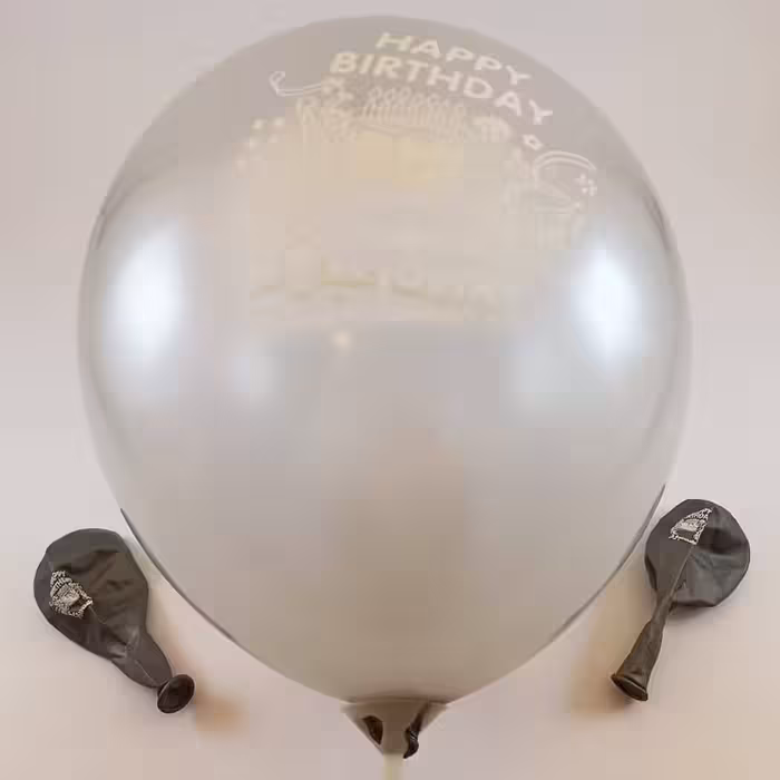 بادکنک نقره ای چاپدار فارسی (12 اینچ) لاتکس