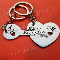 ست جا کلیدی طرح قلب و کلید حک دلخواه