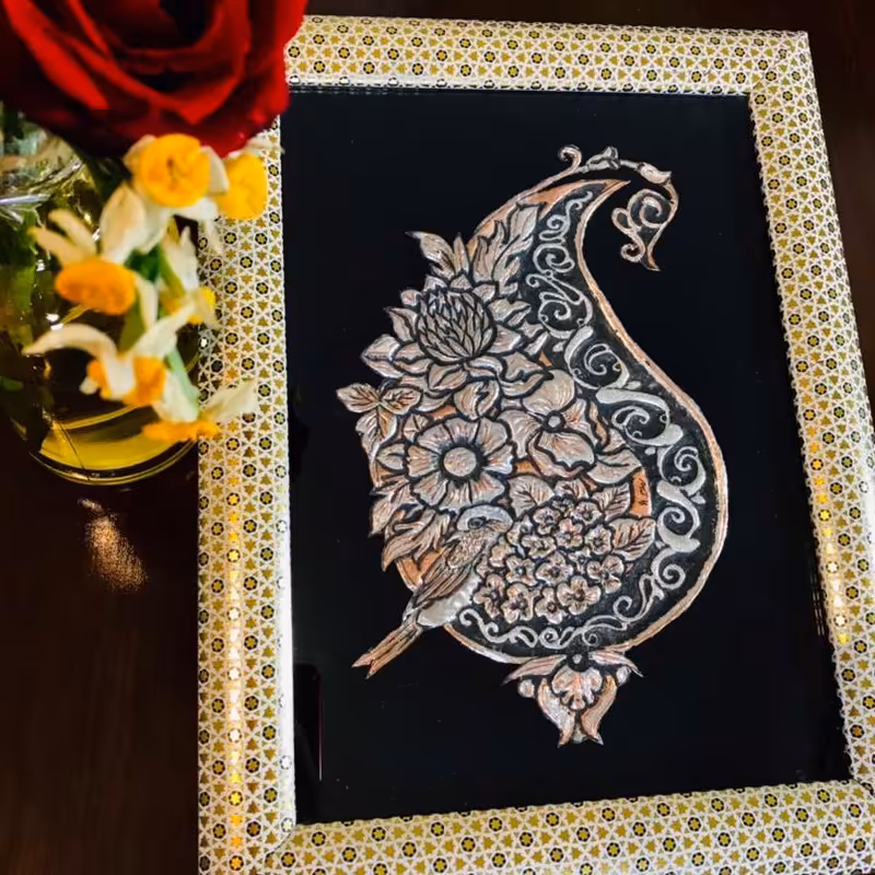 تابلو قلمزنی مس بته جقه