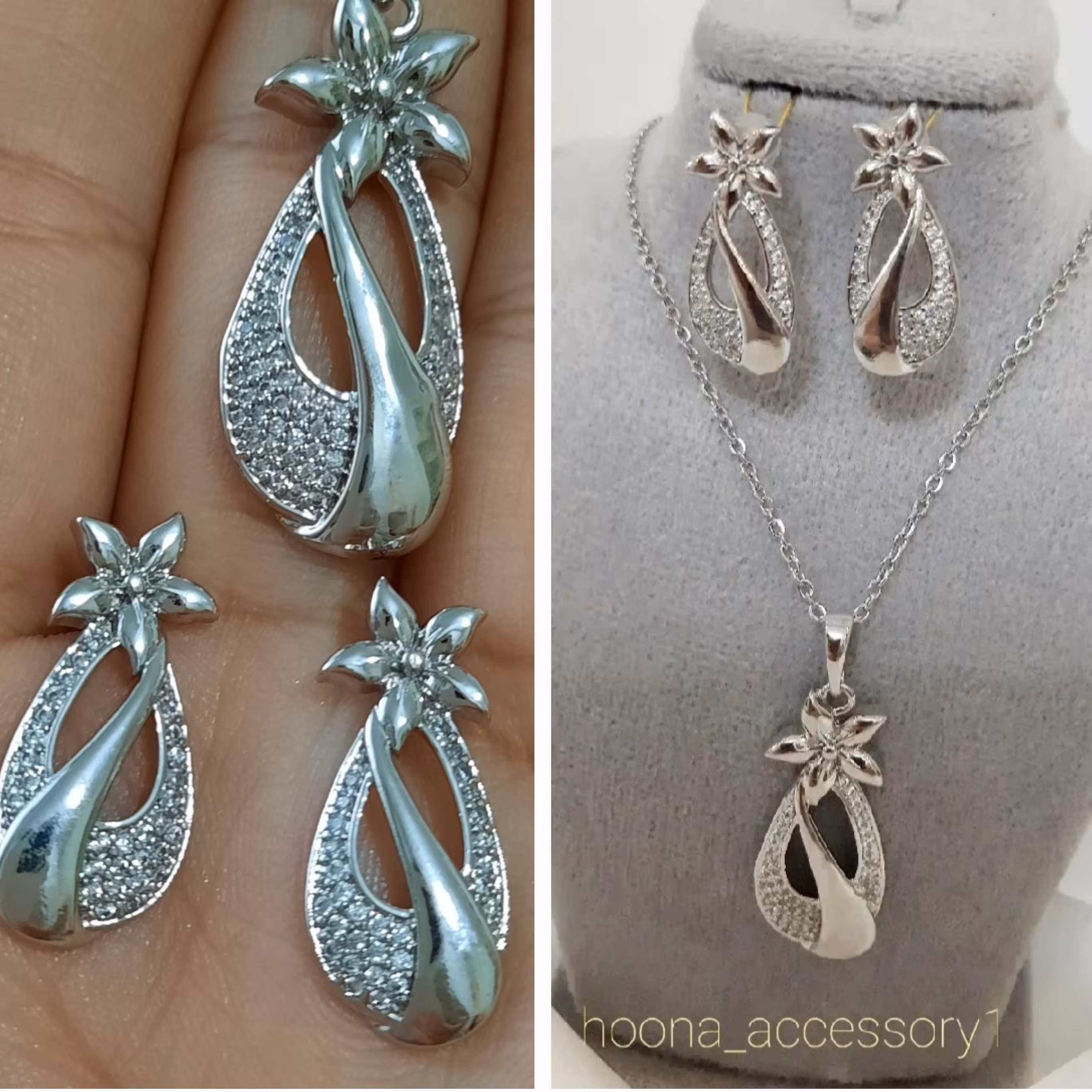 نیم ست طرح اشک و گل