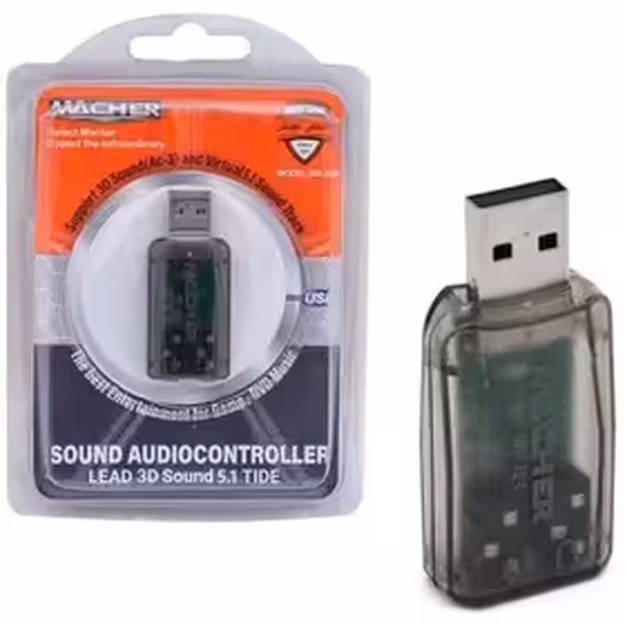 کارت صدا قابل حامل مچر MR 208 ا Macher MR-208 5.1 Channel External USB Sound Card