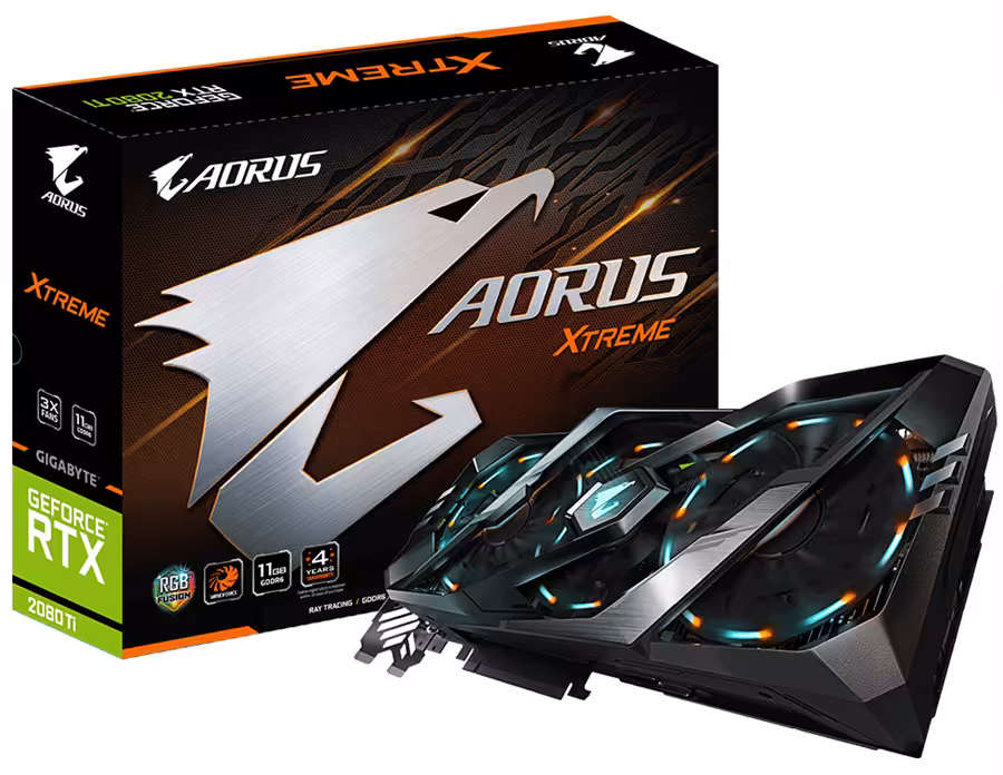 کارت گرافیک گیگابایت مدل AORUS GeForce RTX 2080 Ti XTREME  با حافظه 11 گیگابایت
