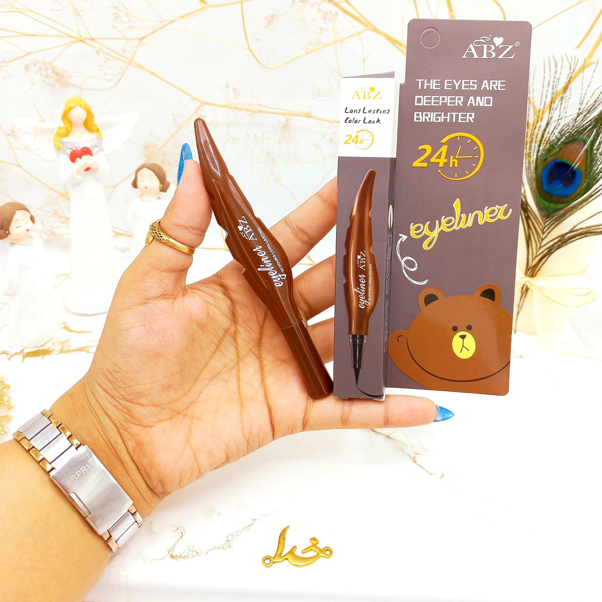 خط چشم مشکی پرطرفدار 24 ساعته میشا طرح پر (خرس) کیفیت عالی