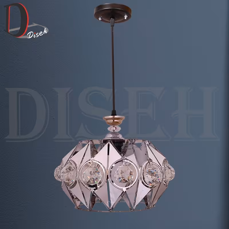 لوستر تک شعله نقره ای مدرن و زیبا-برند دکوراتیو دیسه