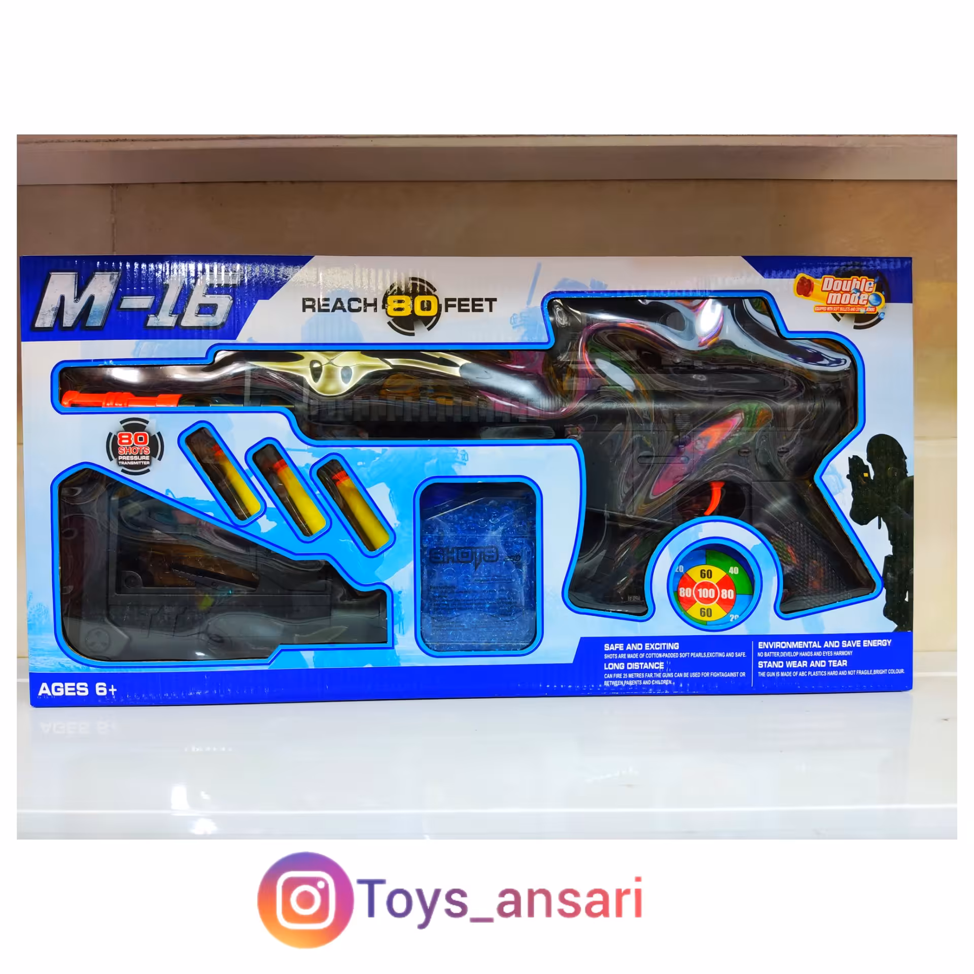 تفنگ M16 تیر ژله‌ای دو کاره 