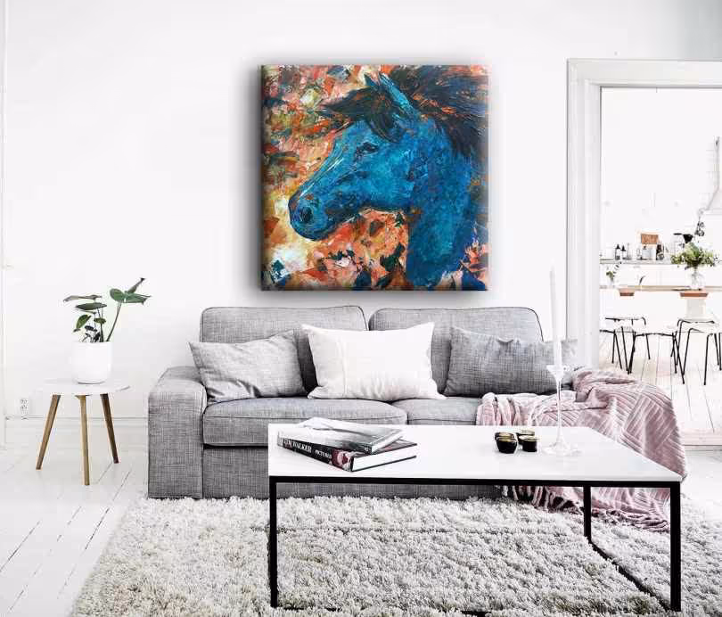 تابلو اختصاصی طرح اسب با تناژ ابی