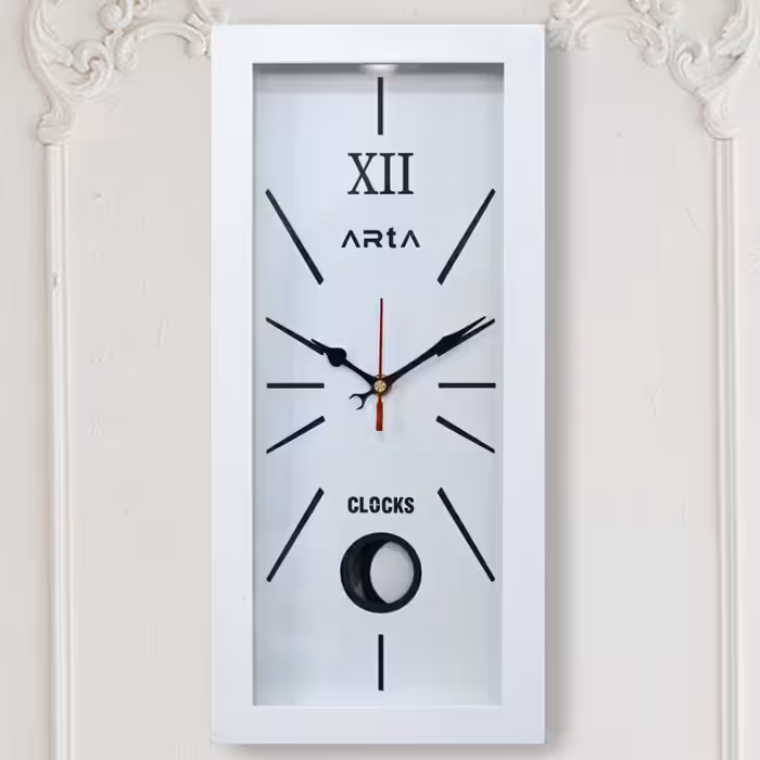 ساعت دیواری مستطیل پاندول دار 