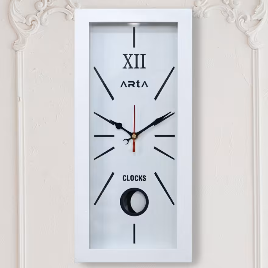 ساعت دیواری مستطیل پاندول دار 