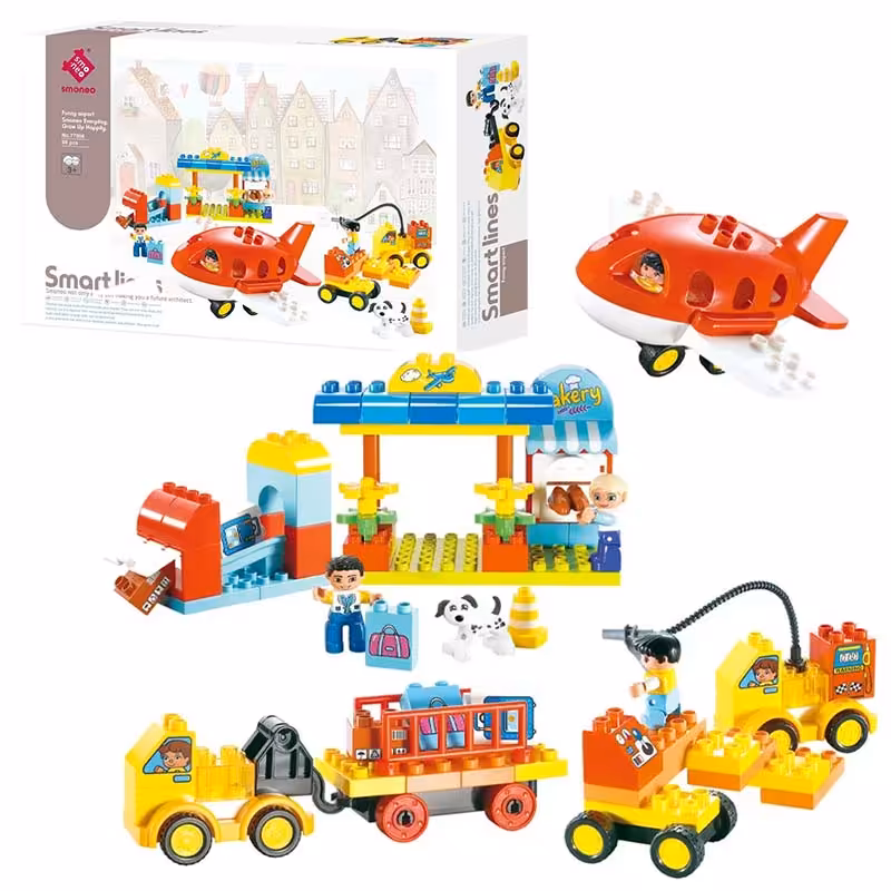 اسباب بازی لگو اسمونو 88 تکه مدل فرودگاه smoneo کد 77006
