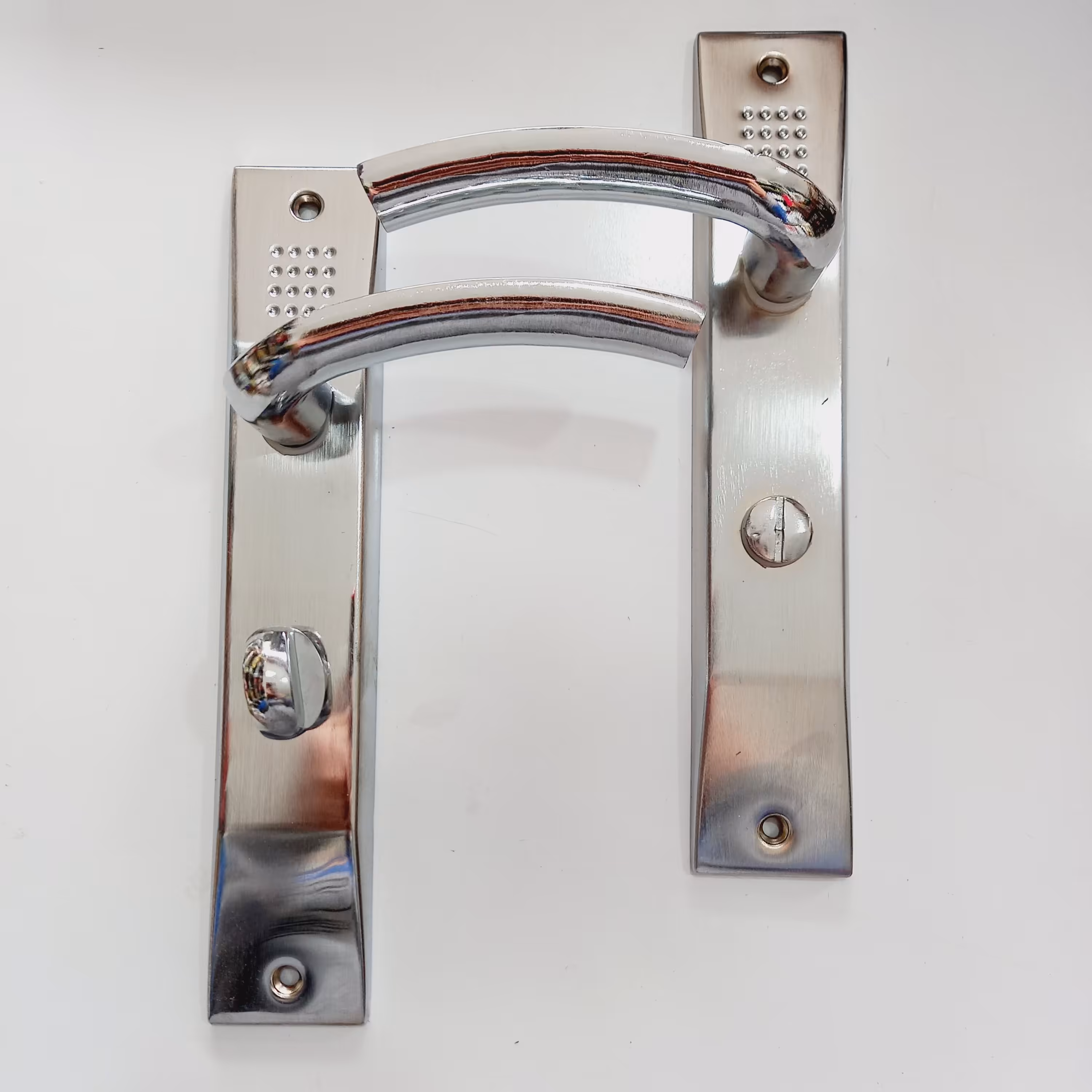 دستگیره درب چوبی سرویس چپ بازشو نگین مجموعه دوعددی (دستگیره پلاک)