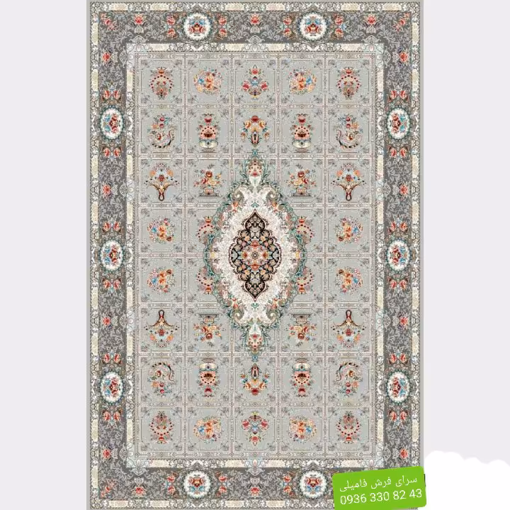 فرش ماشینی طرح خشتی گلایور 6متری700شانه تراکم 2550د