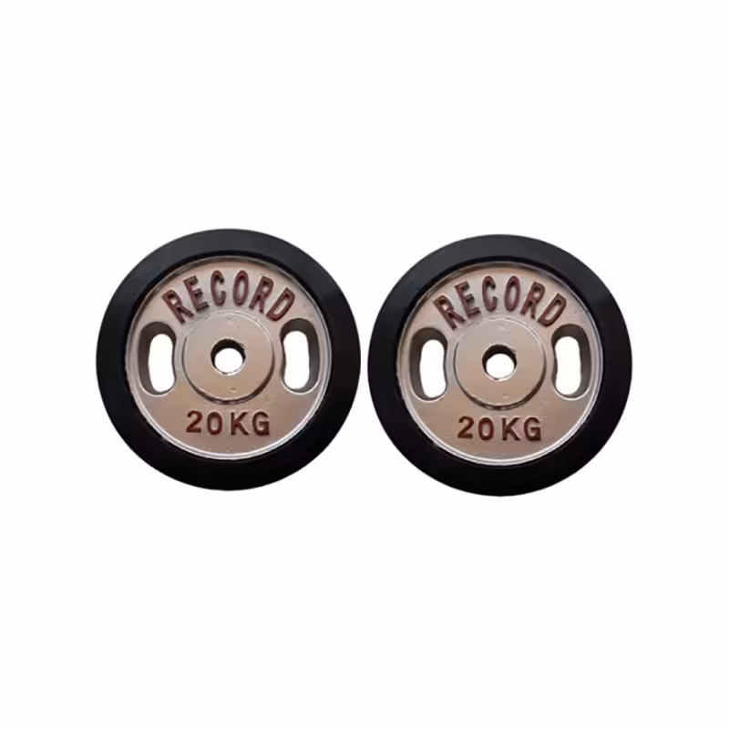 وزنه صفحه هالتر دور لاستیک 20 کیلوگرمی رکورد بسته دوعددی