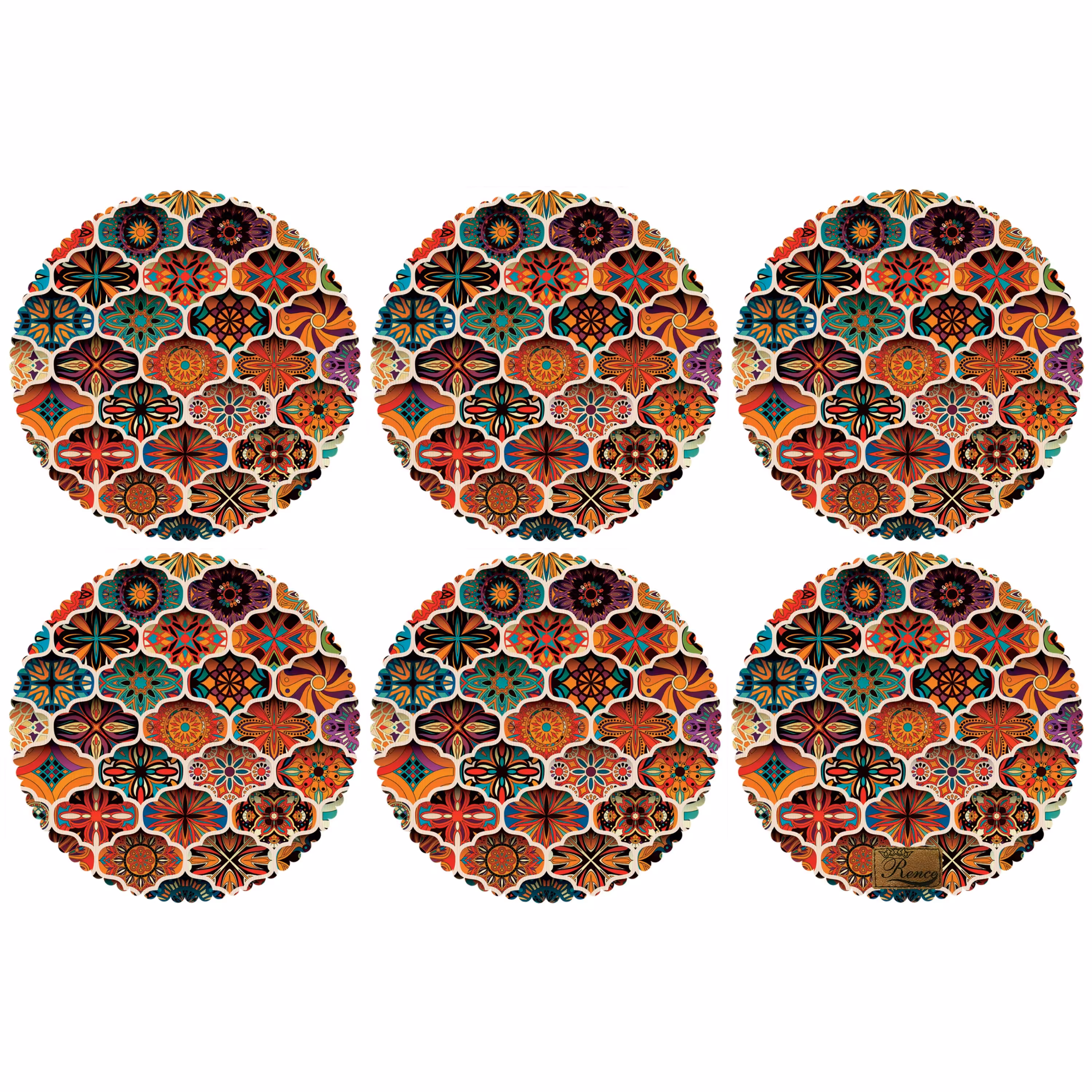 زیر بشقابی دایره ای پارچه مخمل سایز 30 در 30 مدل U2-550 شرکت رنس