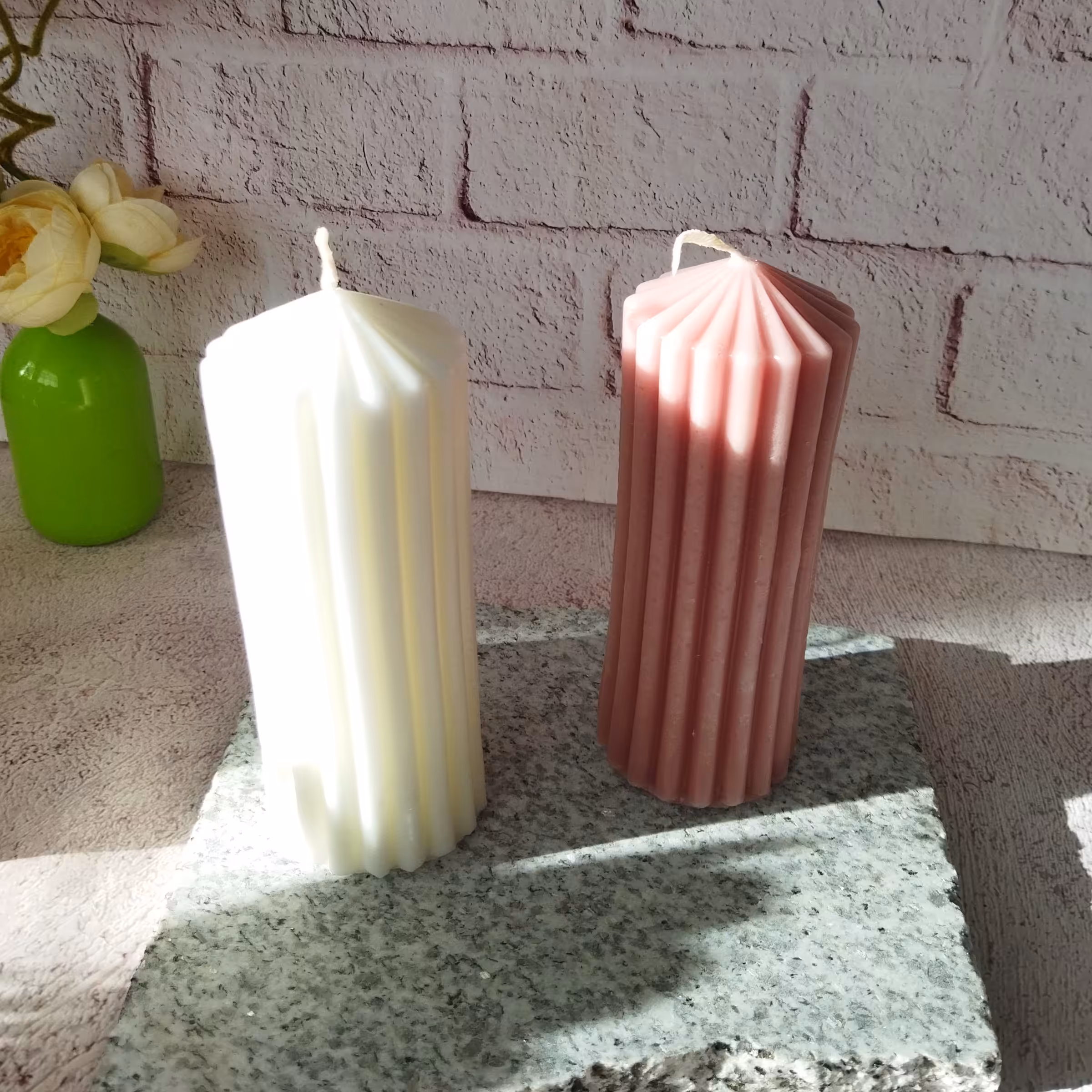شمع استوانه شیاردار...انتخاب رنگ ب سلیقه شما