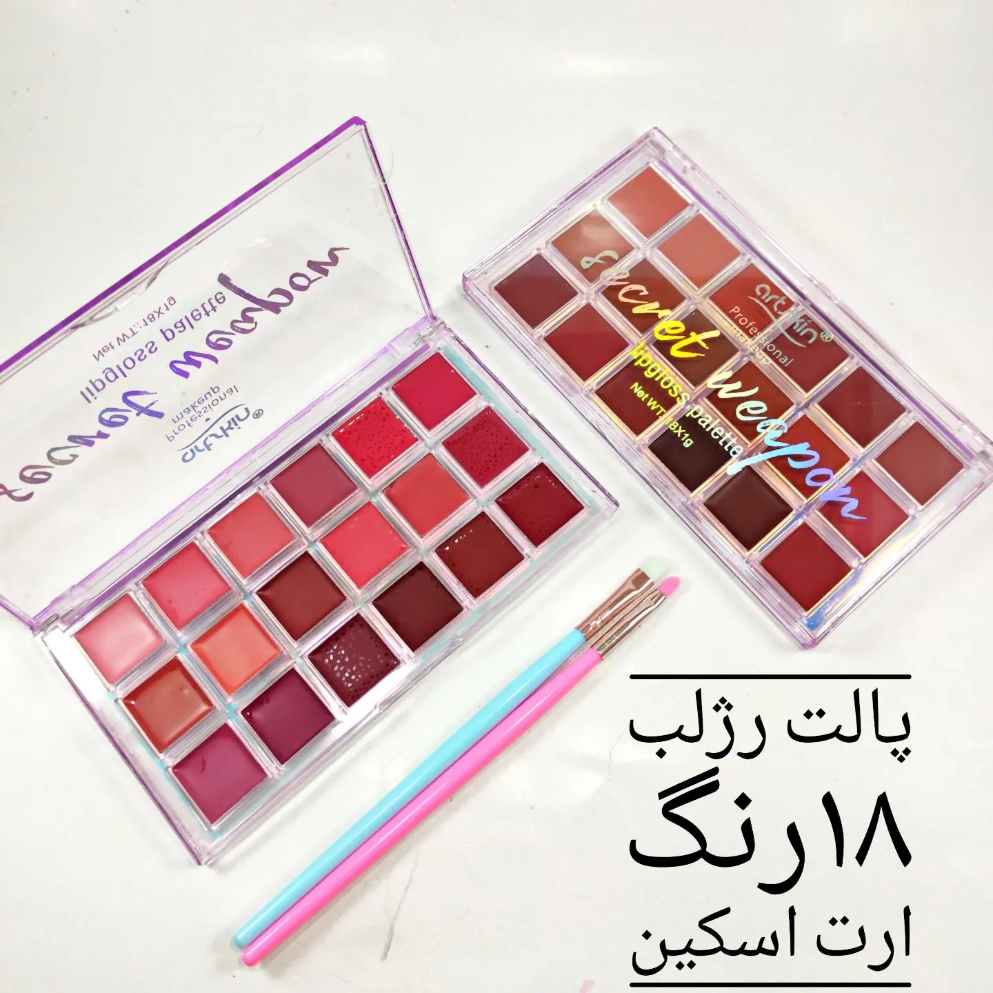 پالت رژلب 18رنگ برند ارت اسکین